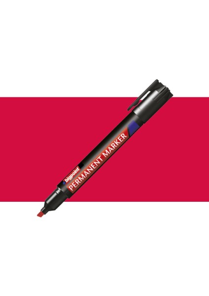 Permanent Marker Kalem Kesik Uç Kırmızı