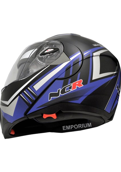 Çene Açılır Kask Vizörlü Mat-Mavi M Beden Ece Belgeli indirimleri