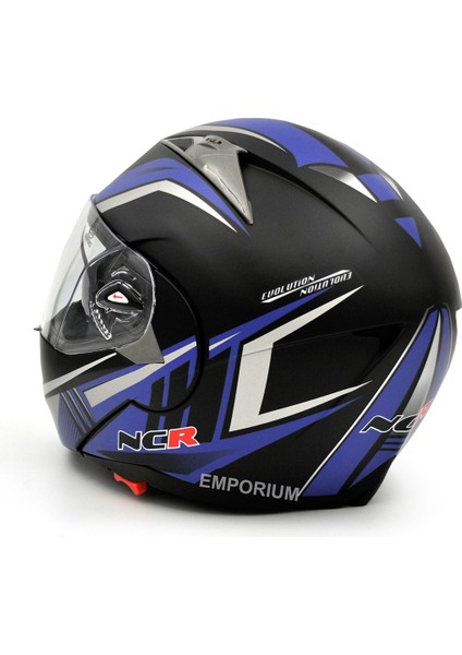 Çene Açılır Kask Vizörlü Mat-Mavi Xl Beden Ece Belgeli fırsatları