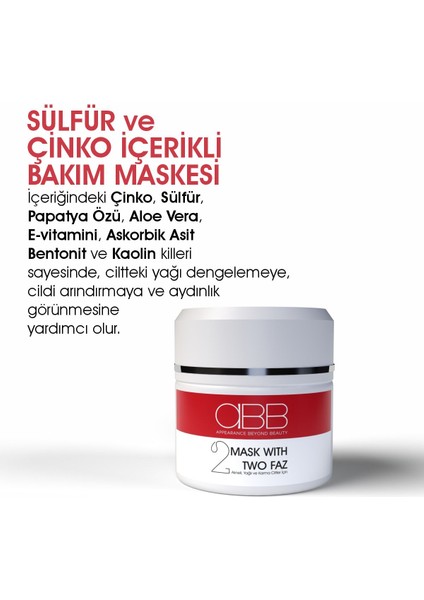 Abb - Mask Wıth Two Faz 50ML ( Sülfür ve Çinko Içerikli Akne Karşıtı Bakım Maskesi )