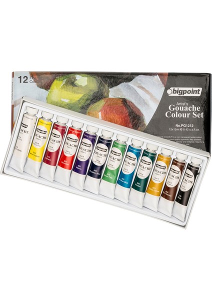 Gouache Colour Set - Artist's Guaj Boya Seti 12ML Tüp x 12 Renk