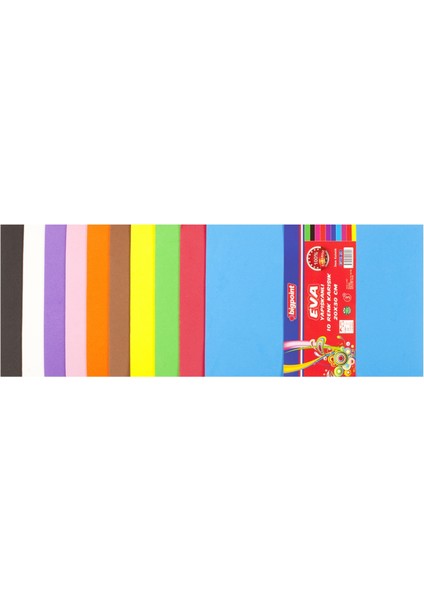 Renkli Karışık Yapışkanlı Kağıt 20X30CM 10 Adet Eva