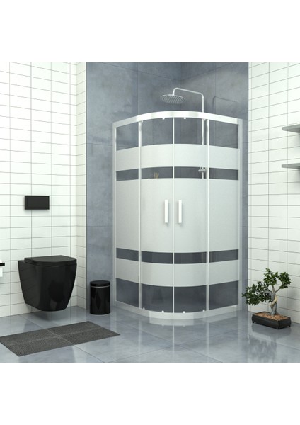 Silver Orion 6 mm Kumlamalı Oval Duşakabin