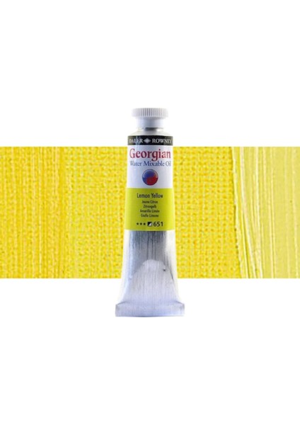 Georgian Water Mixable Oil Su Bazlı Yağlı Boya 37ML 651 Lemon Yellow