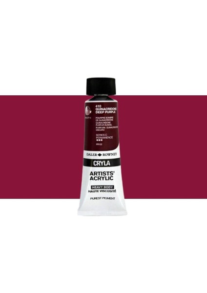 Cryla Heavy Body Artists' Akrilik Boya N:410 Quinacridone Deep Purple