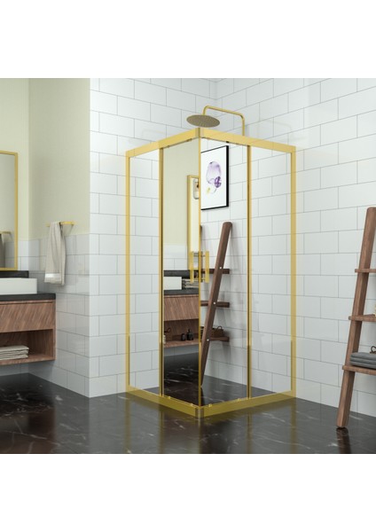 Gold Vega 6 mm Reflekte Cam Kare Duşakabin