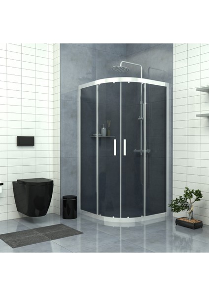 Silver Orion 6 mm Füme Cam Oval Duşakabin