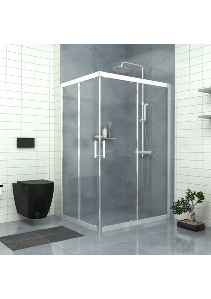 Silver Rigel 6 mm Şeffaf Cam Dikdörtgen Duşakabin