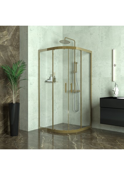 Bronze Orion 6 mm Şeffaf Cam Oval Duşakabin