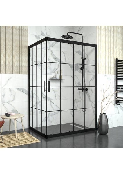 Black Rigel 6 mm Karolajlı Dikdörtgen Duşakabin