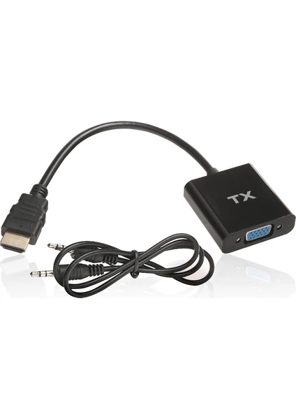 HDMI To VGA ve Ses Aktif Dijital-Analog Dönüştürücüsü (Tx-Hd-Ahdmıxvga