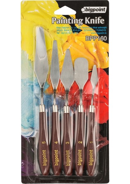 Metal Spatula 5'li Set (Painting Knife)