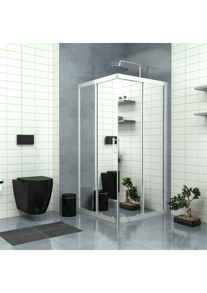 Silver Vega 6 mm Reflekte Cam Kare Duşakabin