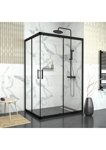 Black Rigel 6 mm Şeffaf Dikdörtgen Duşakabin