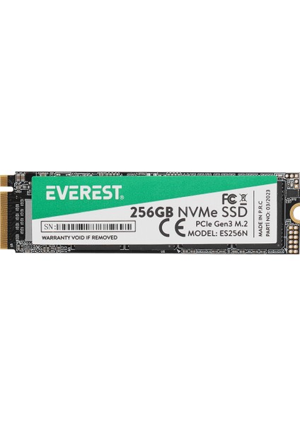 Es256N 256GB 3D Nand Flash 2500MB-1800MB PCIe Gen3 NVMe M.2 SSD