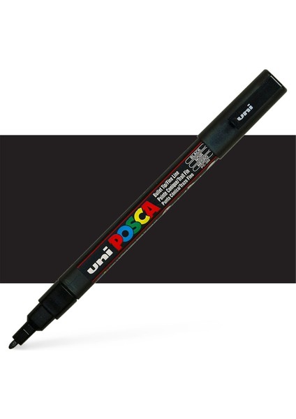 Posca Permanent Marker Siyah 0.9-1.3mm İnce Uçlu 1 Adet Su Bazlı Kalem