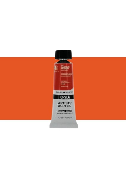 Cryla Heavy Body Artists' Akrilik Boya 75ML N:507 Cadmium Scarlet