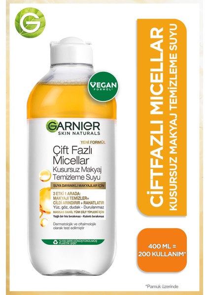 Micellar Temizleme Suyu Çift Fazlı Argan 2 Adet 400 ml fiyatları