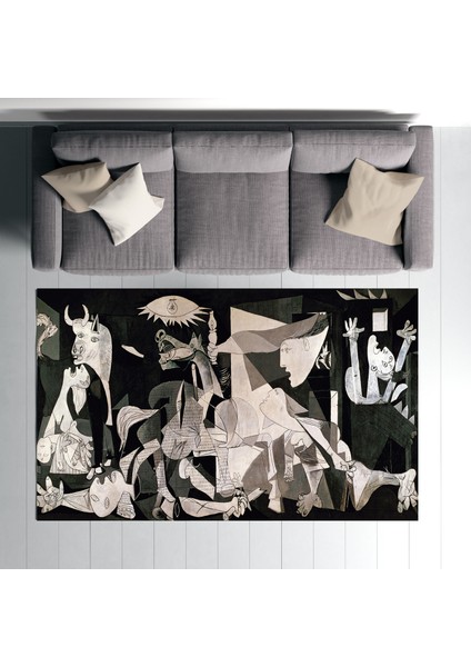 Pablo Picasso Guernica Halısı Dijital Baskılı Halı Kaydırmaz Tabanlı Yıkanabilir Halı fiyatları