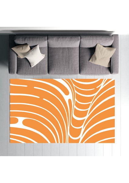 Bohem Turuncu Dalga Iskandinav Desenli Dijital Baskılı Halı Kaydırmaz Tabanlı Yıkanabilir Halı fiyatları