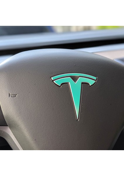 Tesla Model 3 Özel Kesim Logo Seti - Direksiyon Ön Arka Jantlar ve Sensörler Için 9'lu Tesla Logo Sticker Seri fırsatları
