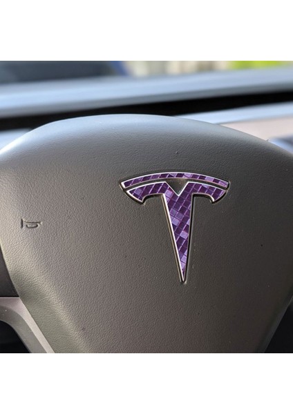 Tesla Model 3 Özel Kesim Logo Seti - Direksiyon Ön Arka Jantlar ve Sensörler Için 9'lu Tesla Logo Sticker Seri modelleri