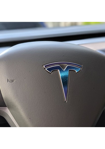 Tesla Model 3 Özel Kesim Logo Seti - Direksiyon Ön Arka Jantlar ve Sensörler Için 9'lu Tesla Logo Sticker Seri fırsatları