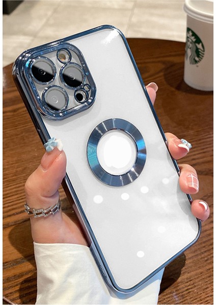 iPhone 14 Pro Max Kılıf Uyumlu Köşeleri Renkli Şeffaf Kamera Korumalı Silikon Luxury Kapak