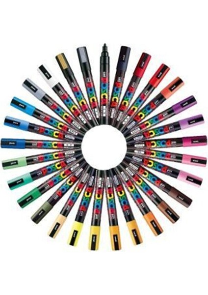 Posca Uni Master Set Tüm Boylar ve Tüm Renkler Toplam Fırça Uç Dahil 144 Parça Paket