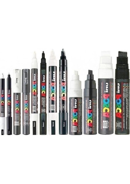 Posca Uni Master Set Tüm Boylar ve Tüm Renkler Toplam Fırça Uç Dahil 144 Parça Paket
