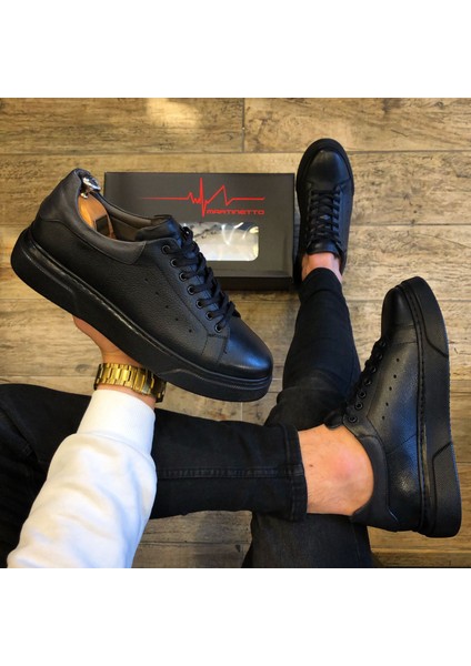 Hakiki Deri Siyah Günlük Erkek Ayakkabı