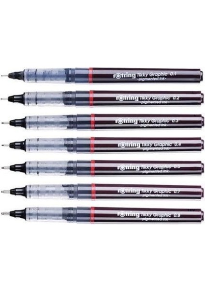 Tikky Graphic Pigment Mürekkepli Çizim Kalemi 7’li