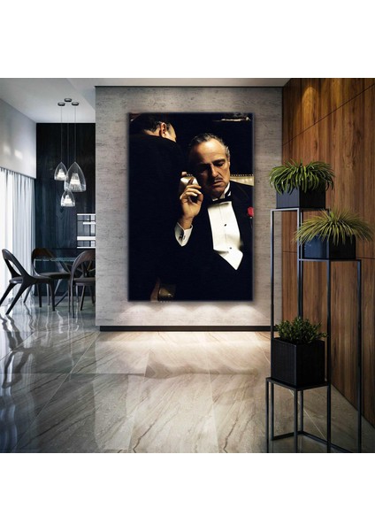 The Godfather Efsane Baba Filmi Alpacino Marlon Brando Kanvas Tablo