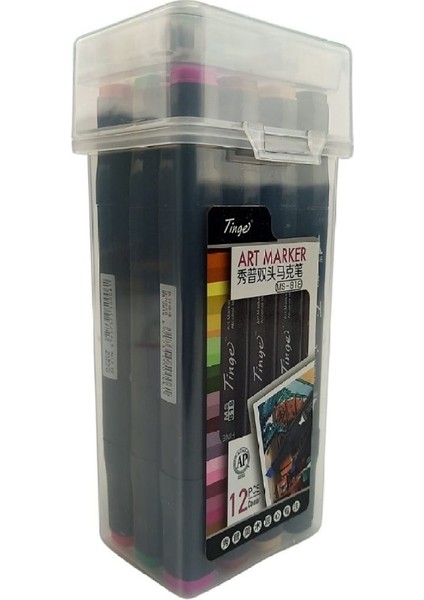 Art Marker Plastik Kutu Seti 12 Li modelleri