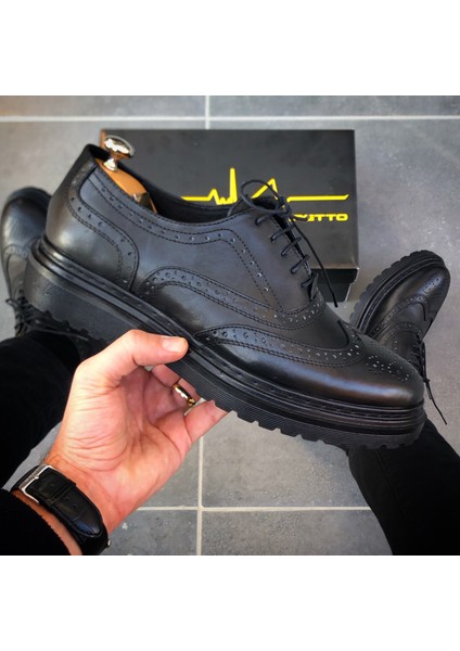 Hakiki Deri Siyah Erkek Ayakkabı Düz Taban ile Şık ve Rahat Kullanım fırsatları