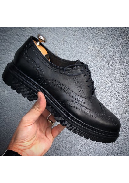 Hakiki Deri Siyah Erkek Ayakkabı Düz Taban ile Şık ve Rahat Kullanım indirimleri