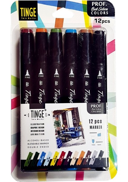 Marker 12'li Prof. Karma Set