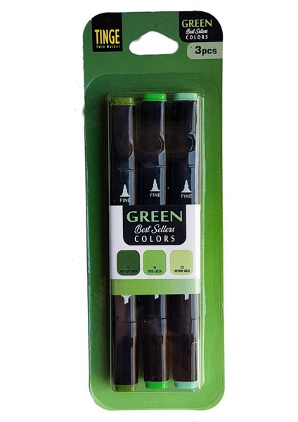 Marker 3'lü Green Set