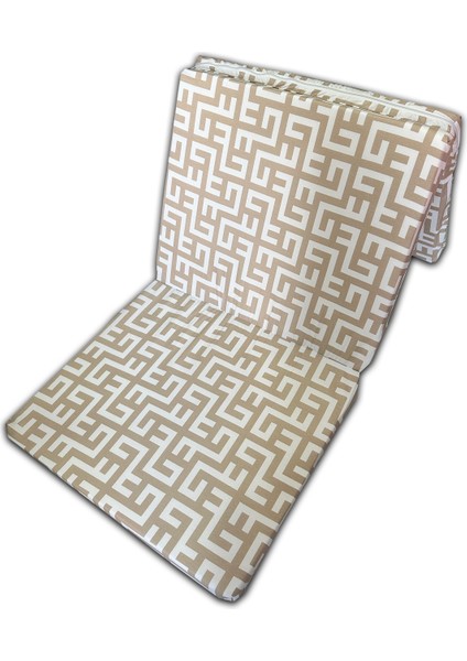Katlanır Yer Minderi ve Tek Kişilik Süngerli Katlanır Minder 70 x 180 cm 6 cm - Krem Labirent