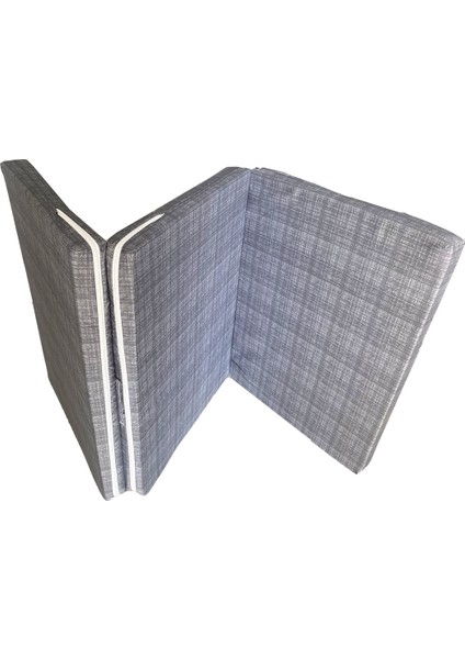 Katlanır Kamp Yatağı Çadır Yatağı Sünger Yatak Fermuarlı 70 x 180 cm 6 cm Gri