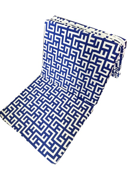 Katlanır Kamp Yatağı Çadır Yatağı Sünger Yatak Fermuarlı 70 x 180 cm 6 cm - Mavi Labirent