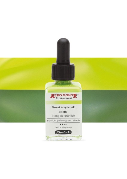 Aero Color Professional Finest Akrilik Ink. 28ML Tit. Yellow Green Shade 200