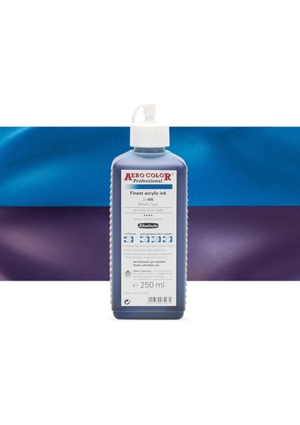 Aero Color Professional Finest Akrilik Ink. 250ML Primary Blue Cyan 405