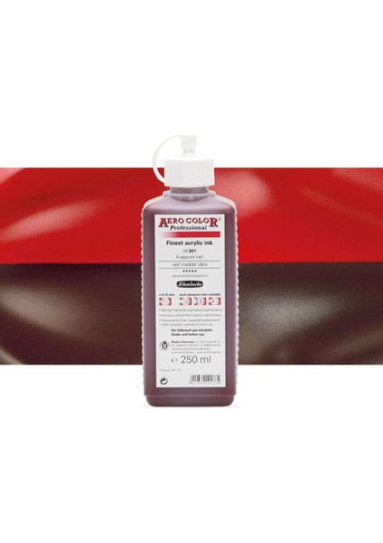 Aero Color Professional Finest Akrilik Ink. 250ML Red Madder Dark 301