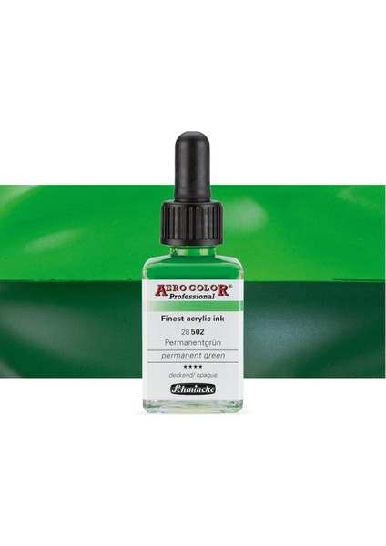 Aero Color Professional Finest Akrilik Ink. 28ML Permanent Green 502