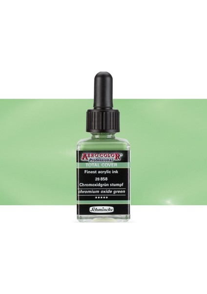 Aero Color Pr. Akrilik Ink. Total Cover 28ML Opaque Chromium Oxide Green 858