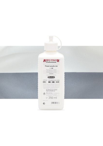 Aero Color Professional Finest Akrilik Ink. 250ML Transparent White 100