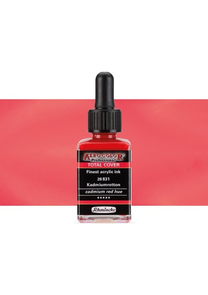 Aero Color Pr. Akrilik Ink. Total Cover 28ML Opaque Cadmium Red Hue 831