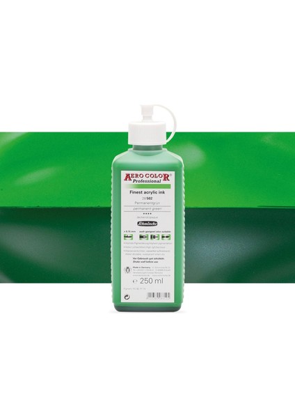 Aero Color Professional Finest Akrilik Ink. 250ML Permanent Green 502