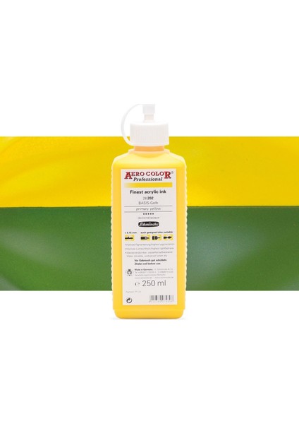 Aero Color Professional Finest Akrilik Ink. 250ML Primary Yellow 202